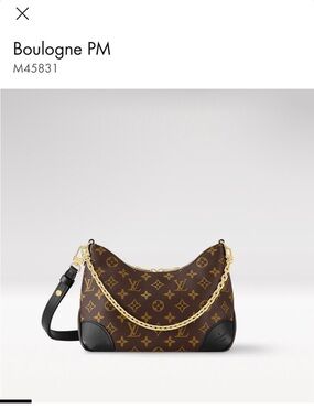 Louis Vuitton Brown Monogram Shoulder Bag with Gold Chain